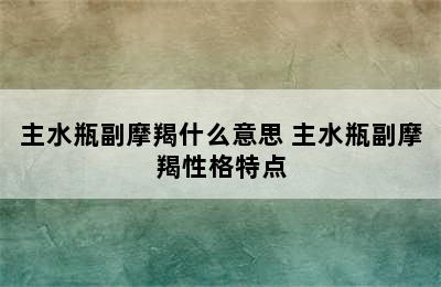 主水瓶副摩羯什么意思 主水瓶副摩羯性格特点